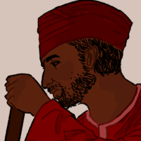 A digital drawing of Varun Maharaj.